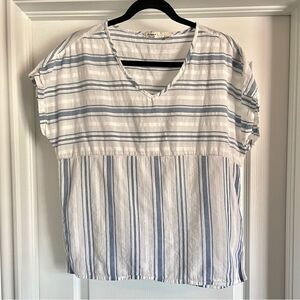 Dylan Havana Striped V-Neck Top India